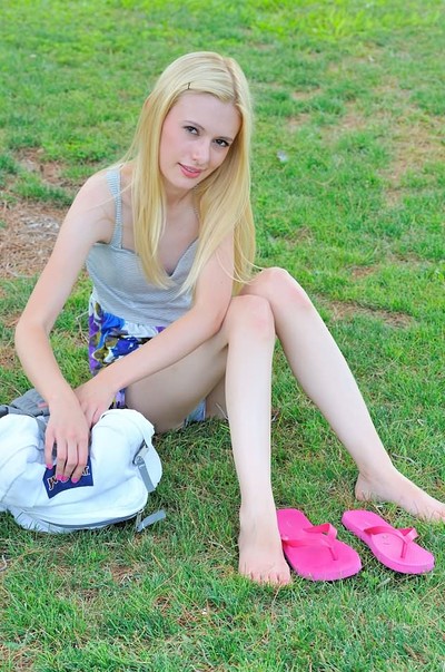 Kennedy in Skinny Blonde in the Park from FTV Girls