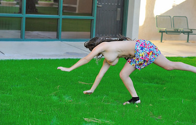 Leila in Leila does cartwheels topless outside from FTV Girls
