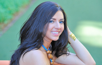 Madeline in Madeline uses a dildo outside from FTV Girls