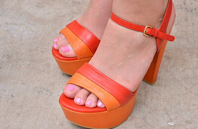 Jeri in Big Orange Heels from Ftv Girls